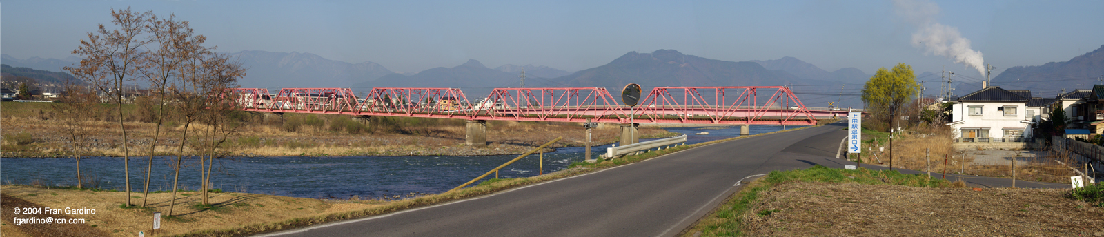 Pink Bridge in Ueda Japan